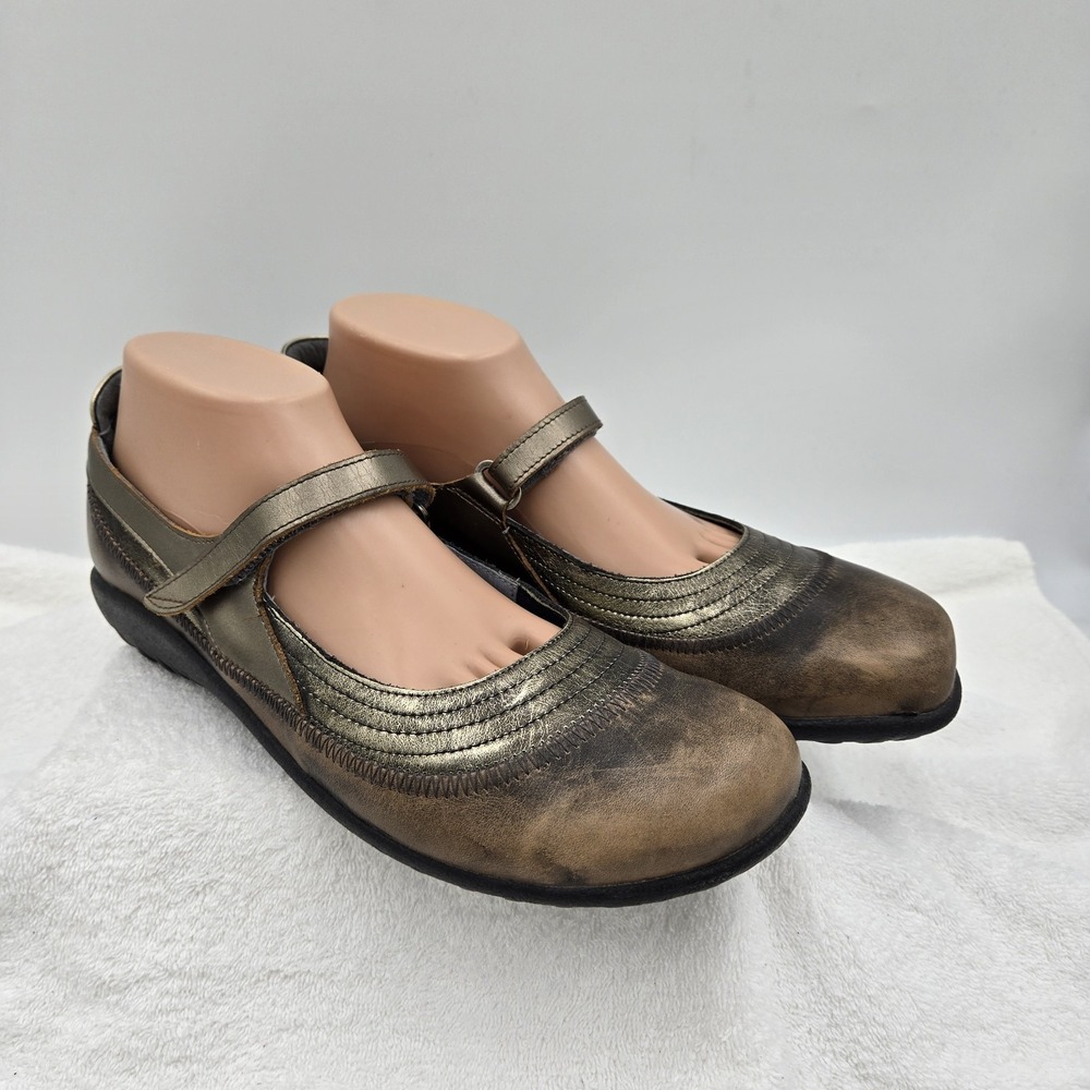 Naot Kirei Mary Jane Metallic Gray/Pewter Flats Shoes Womens Size 43 US 12